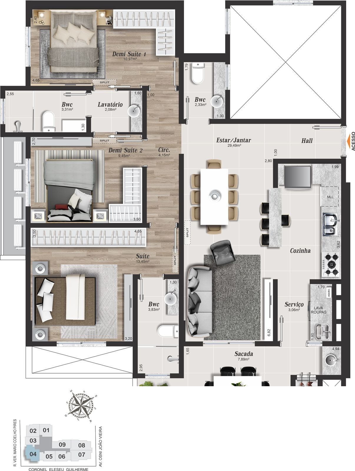 Planta 109 m&sup2;